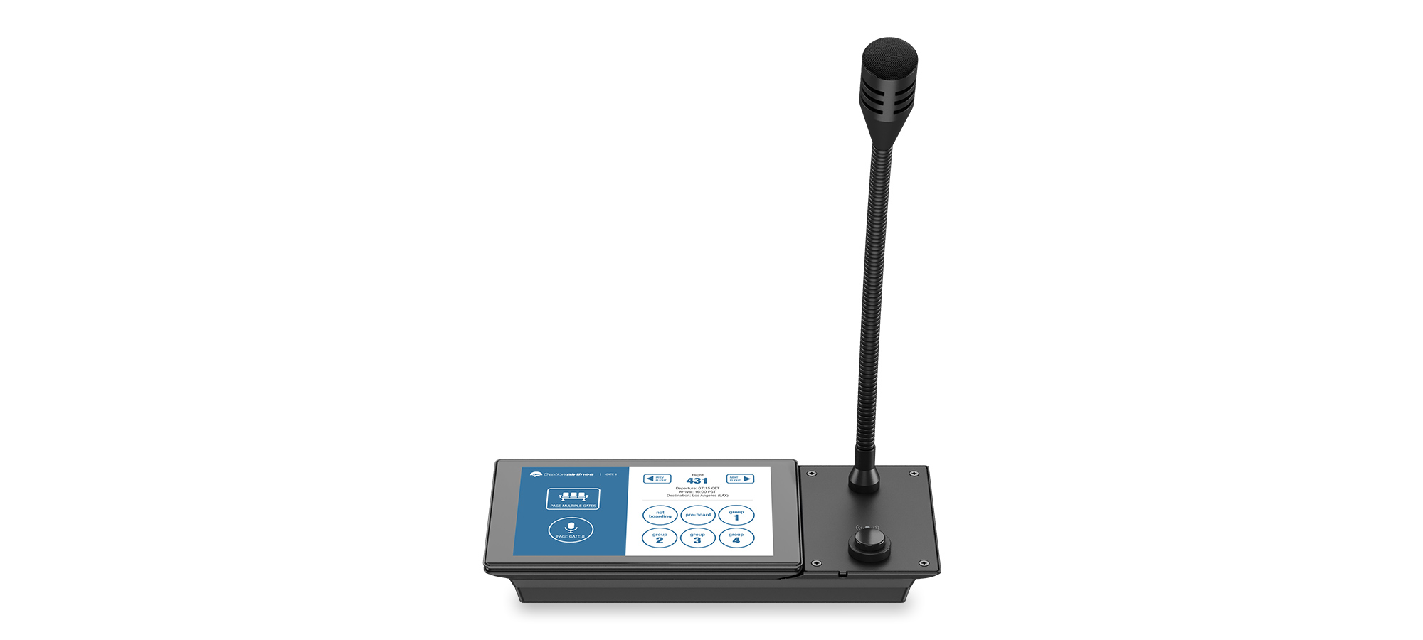 QSYS™ PS-TSCG3 -G-Kit     Pagingstation Kit für TSC70 mit Schwanenhalsmikrofon