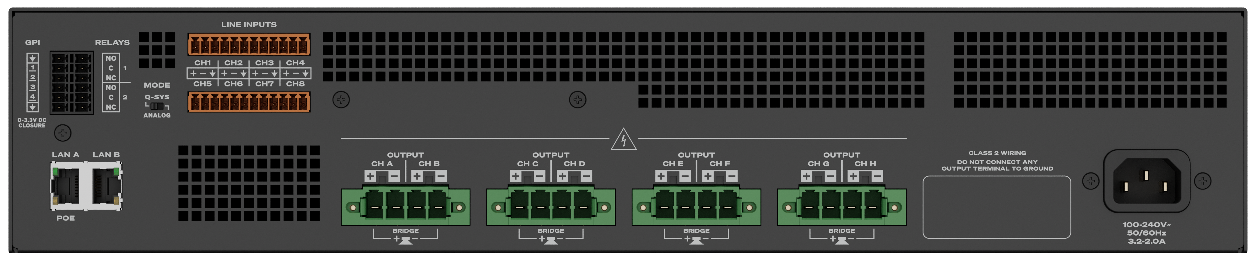 Q-SYS™ MPA-Q 8x125 Network Amplifier