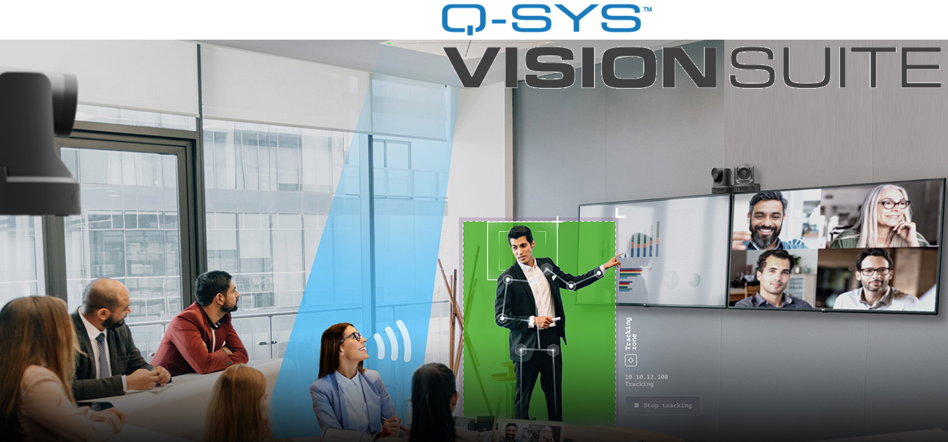 QSYS™ SVS4-2U VisionSuite Server, 2x PTZ Kamera