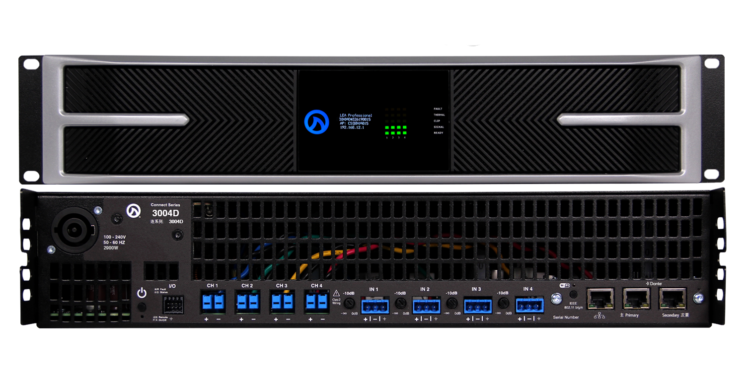 LEA Professional CS3004D    4x3000W; Dante™ intelligent Amplifier