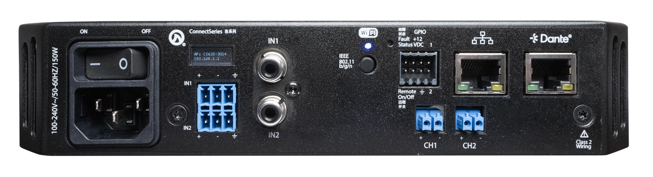LEA Professional CS62D      2x60W; Dante™ intelligent Amplifier, Halfrack