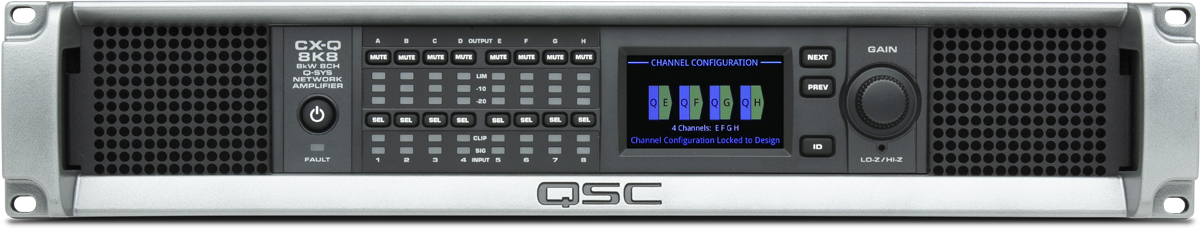 Q-SYS™ CX-Q 8K8 8x1500W Network-Amplifier