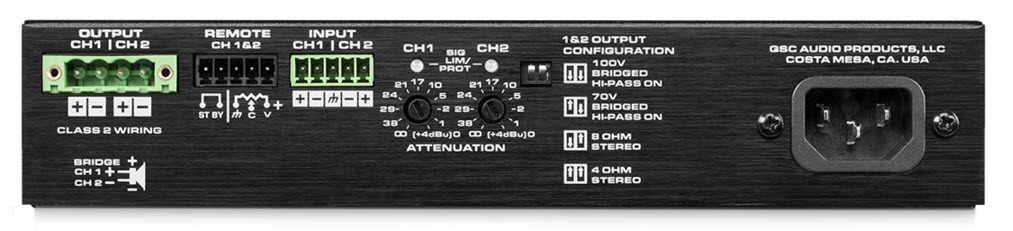 QSYS™ SPA2-200           2x200W Amplifier / 1x350W/100Volt