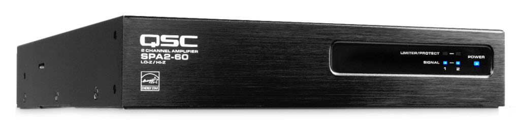 QSYS™ SPA2-60             2x60W Amplifier / 1x250W/100Volt