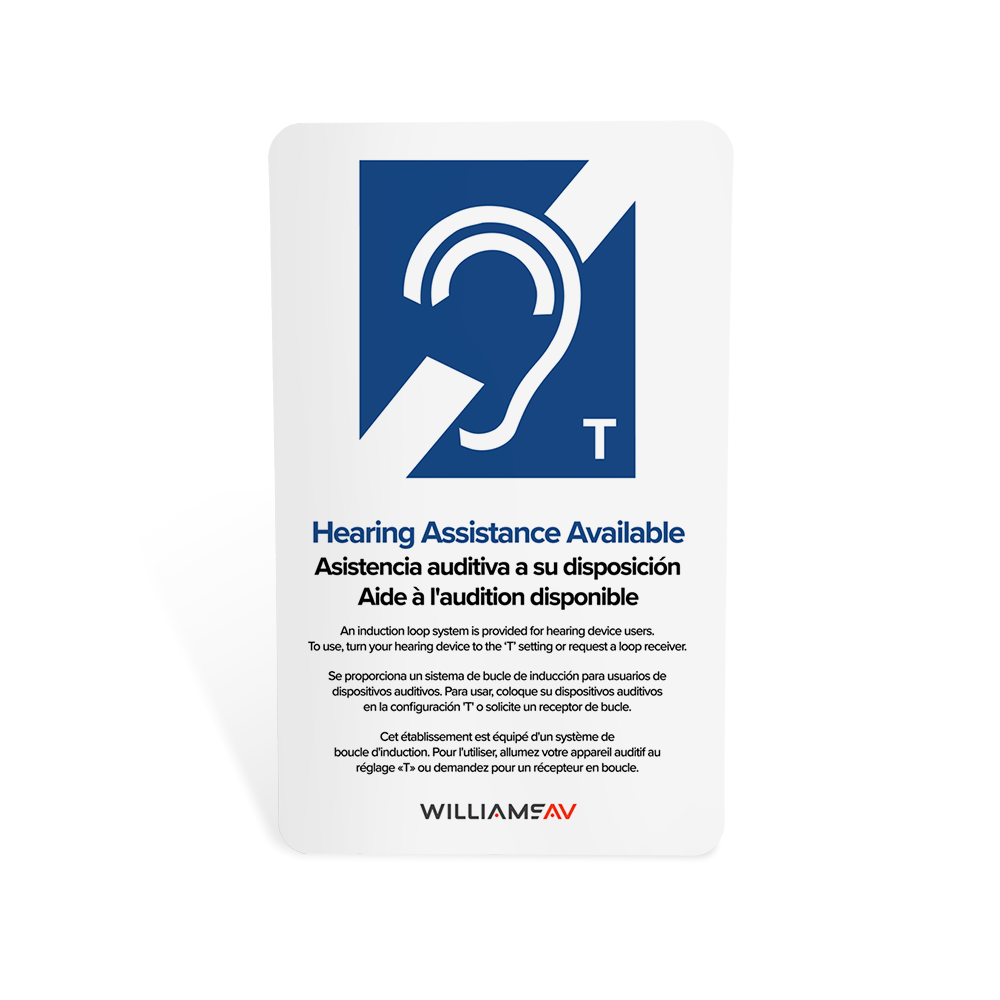 WILLIAMS AV IDP 009 ADA wall plaque (loop/T-coil).