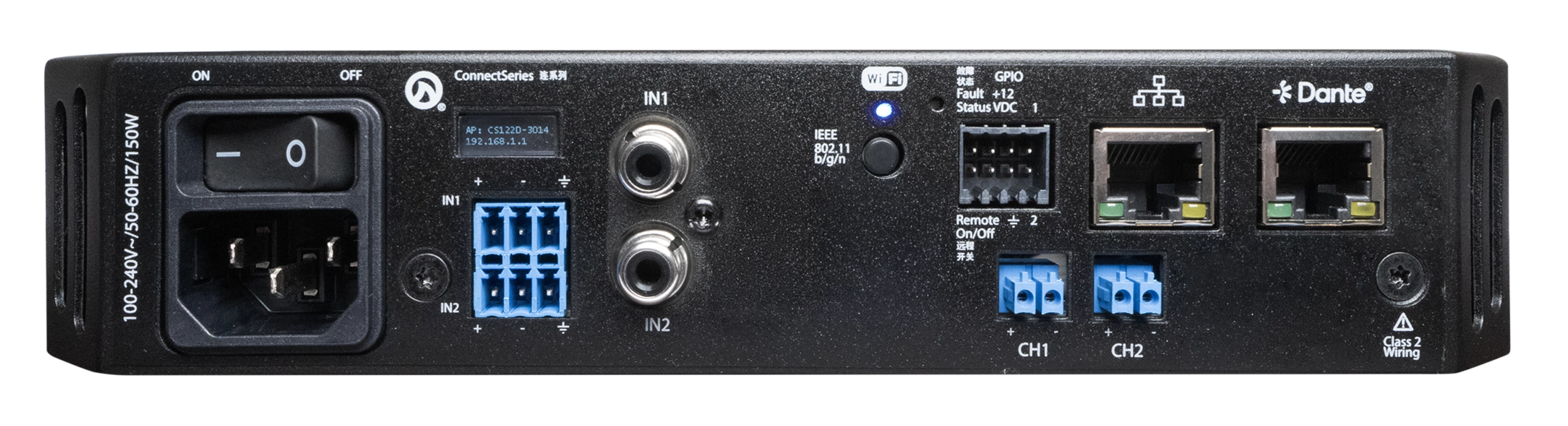LEA Professional CS122D      2x120W; Dante™ intelligent Amplifier, Halfrack