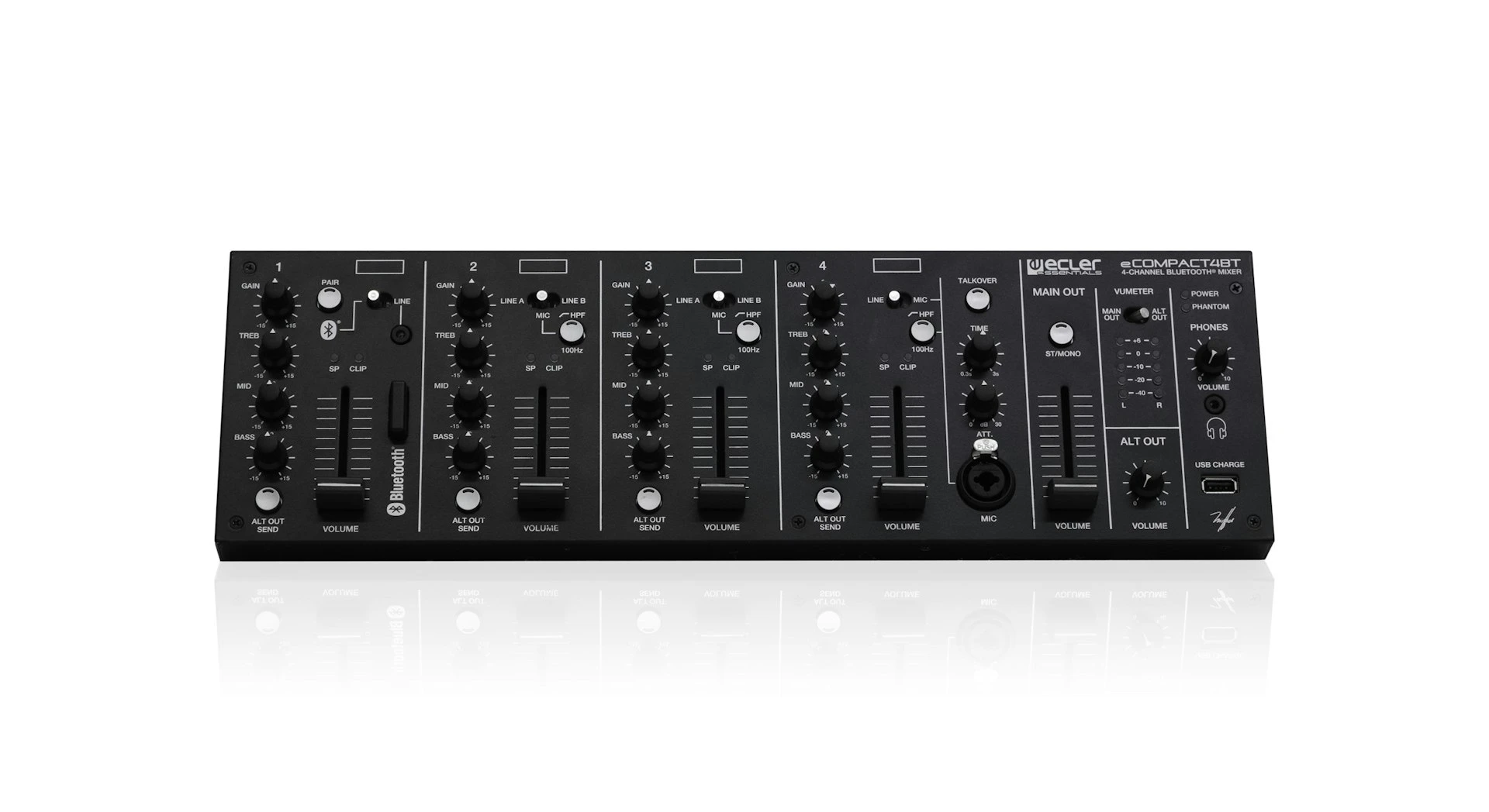 ECLER ECOMPACT4BT 4 Kanal Bluetooth  Rackmixer
