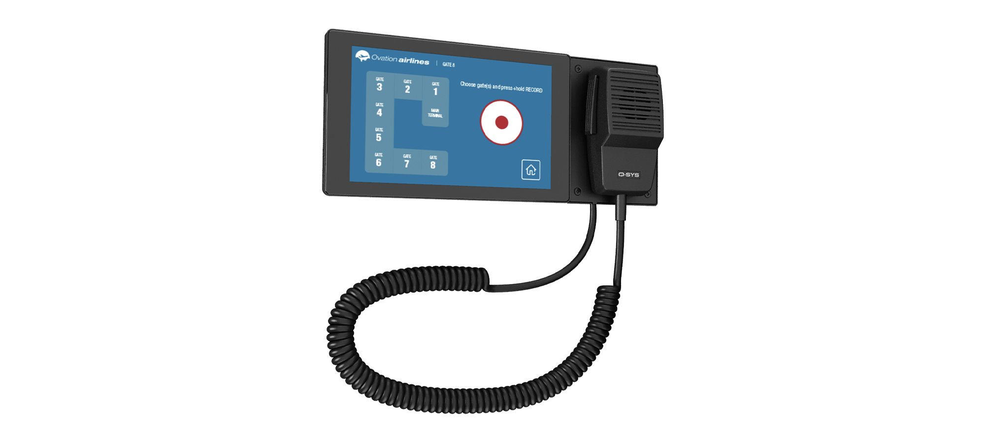 QSYS™ PS-TSCG3 -H-Kit     Pagingstation Kit für TSC70 mit PTT Handmikrofon