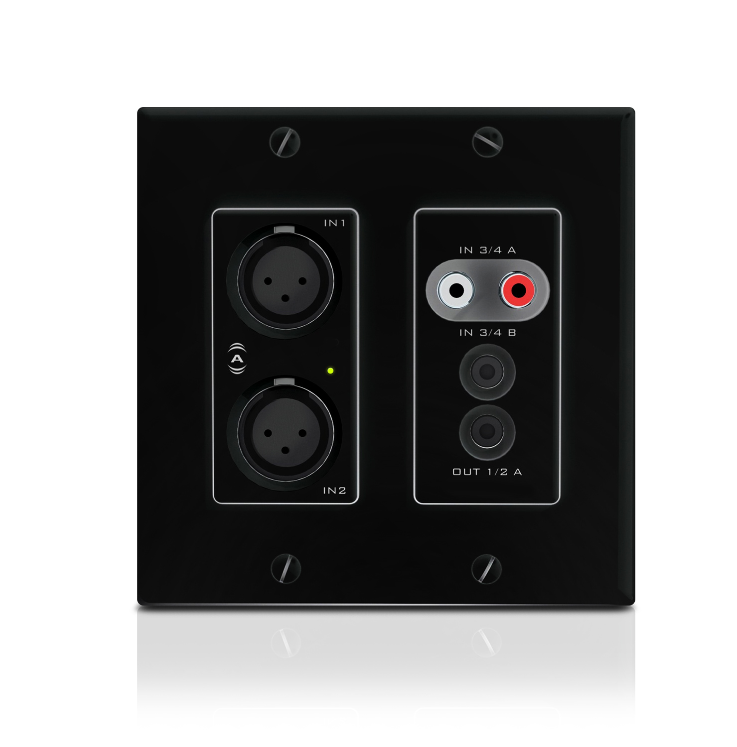 SDS Umbaukit EdizioDue GR2+2 Black für US 2-Gang Wallplates