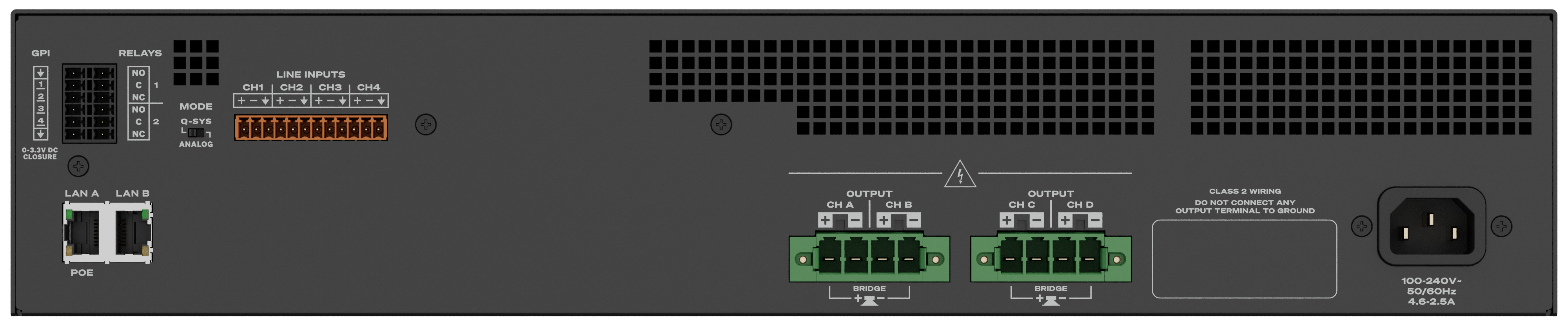 Q-SYS™ MPA-Q 4x500 Network Amplifier