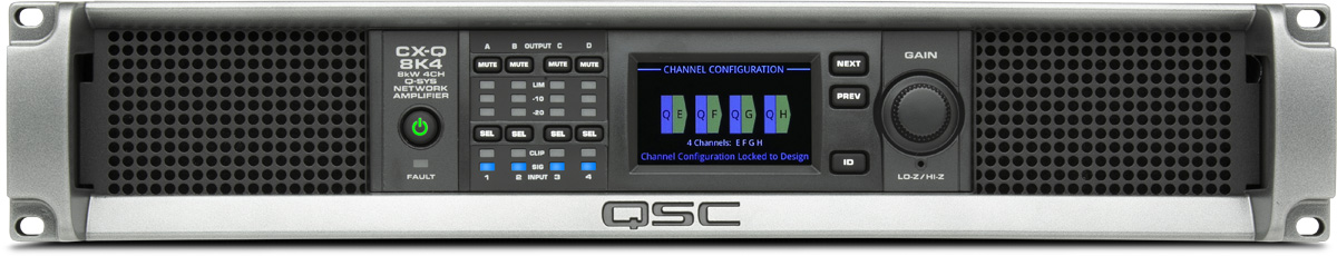 Q-SYS™ CX-Q 8K4 4x2400W Network-Amplifier