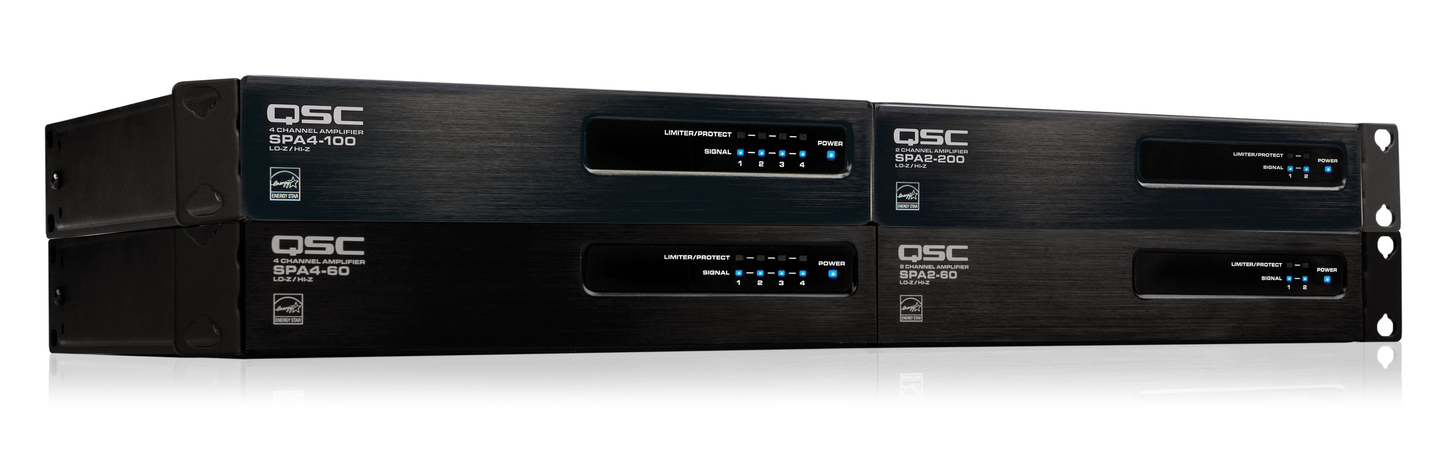 QSYS™ SPA4-100           4x100W Amplifier / 2x350W/100Volt