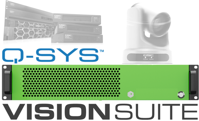 QSYS™ SVS1-2U VisionSuite Server, 1x PTZ Kamera