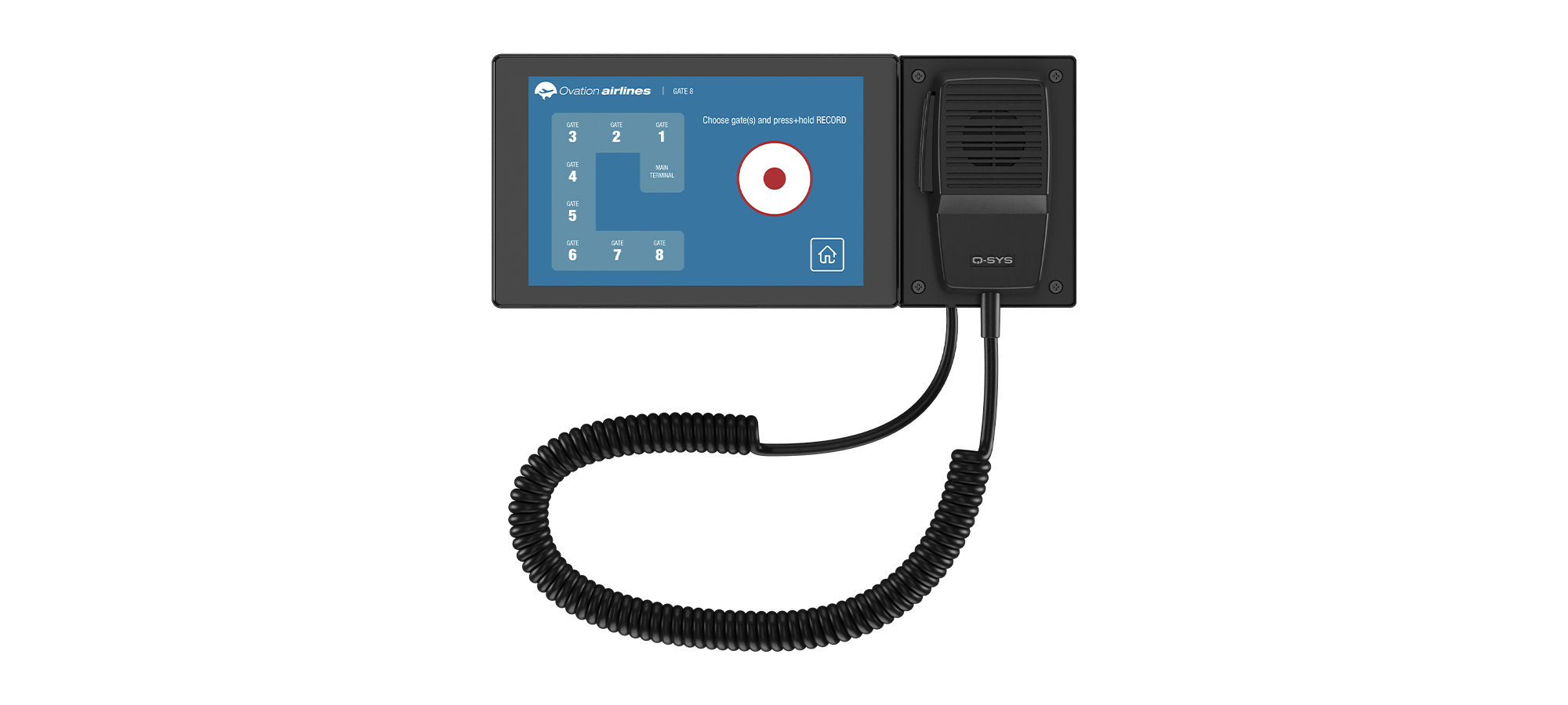 QSYS™ PS-TSCG3 -H-Kit     Pagingstation Kit für TSC70 mit PTT Handmikrofon