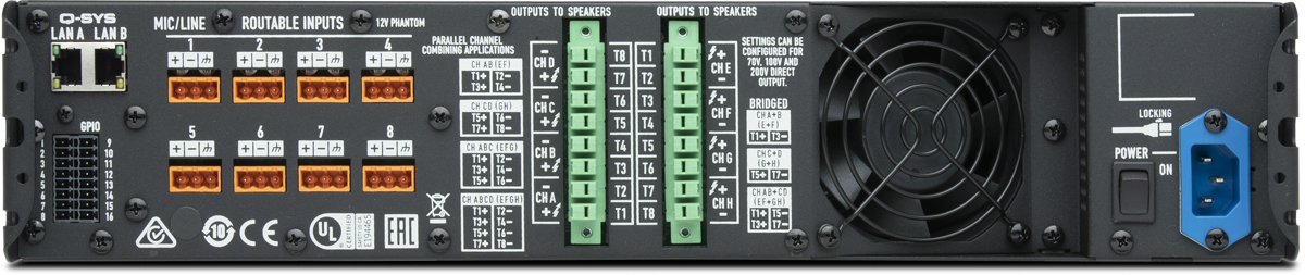 Q-SYS™ CX-Q 8K8 8x1500W Network-Amplifier